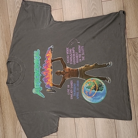 ASTROWORLD Travis Scott Astroworld Grey Cotton Mens L Short Sleeve T Shirt‎ 2020 - Picture 1 of 9